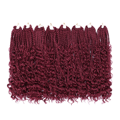 Vomella 8pcs 12" Goddess Box Braids Synthetic Crochet Braiding Hair Extensions 9 Colours