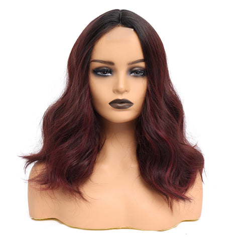 159 Vomella Hair Ombre Burgundy Bob Wig Body Wave T-Part Lace