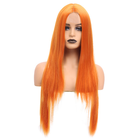 139 Vomella Hair T-Part Lace Wig Straight Ginger Orange Colour