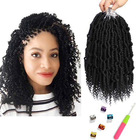 Synthetic Bomb Twist Crochet Braids Hair Extensions 10 Inch 6 Packs