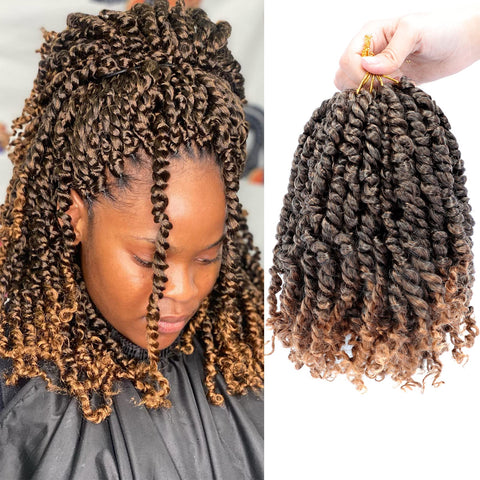 Pre-Twisted Passion Twist Crochet Hair 10 Inch