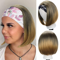 162 Vomella (10" 8colors) Headband Wig Straight Hair Short Bob Wigs for Black Women Glueless No Lace Synthetic Headband Wig