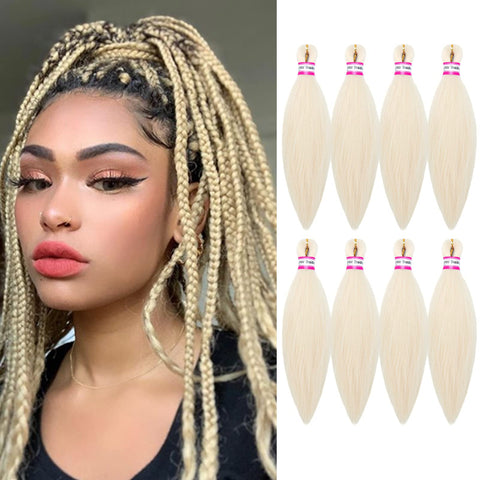 Vomella Easy (12 20 Inch 613#) Pre-Stretched Synthetic Braiding Hair, 8 packs Crochet Braids Hair Extension