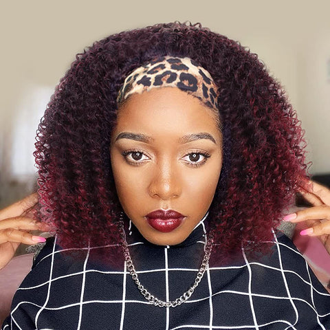 burgundy curly wigs