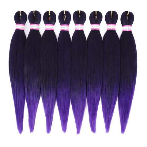 Vomella Easy (20 Inch 1B/Purple# Color) Pre-Stretched Braiding Hair Synthetic Braiding Hair, 8 packs Crochet Braids Soft Yaki Straight Texture Easy Braid Crochet Hair Extensions