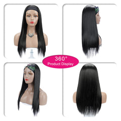 169 Vomella (24",1B)Long Straight Headband Wig 24 inch Straight Headband Wigs for Black Women