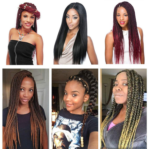 Pre-stretched Crochet Braiding Hair Synthetic Hair for Twist Braids 48" 8 Pakcs