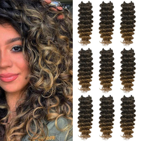 Ocean Wave Synthetic Crochet Braiding Hair 8 Packs T27 8 12 14 Inch