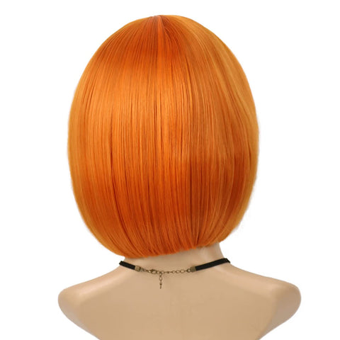 Vomella 12 Inch Orange Color Straight Silky Bob Wigs for Ladies