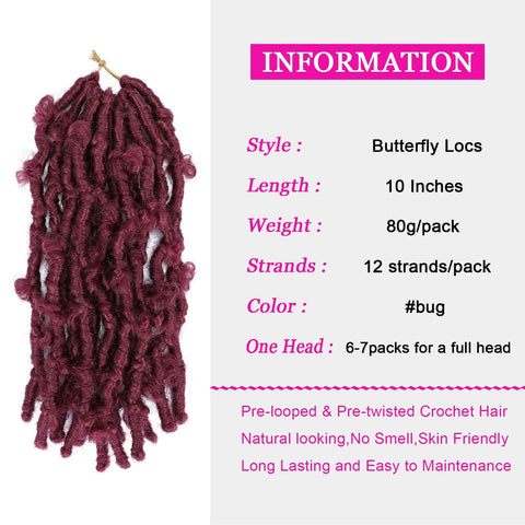 Vomella Butterfly Locs Synthetic Crochet Braids 12" 1 Pack