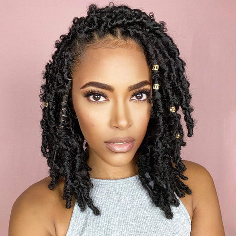 Vomella Butterfly Locs Synthetic Crochet Braids 10 Inch 6 Packs