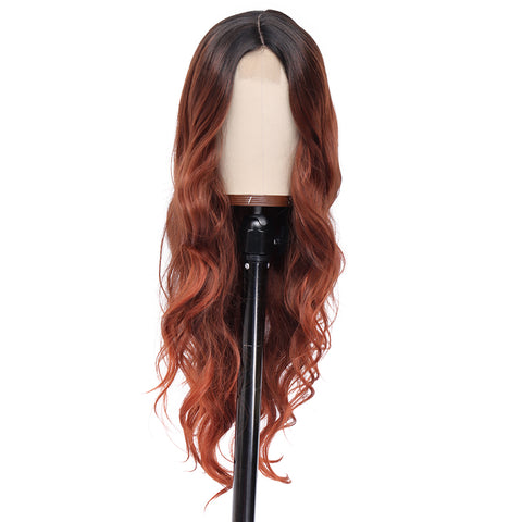 136 Vomella Ombre Ginger Wavy Wig 350# 26 Inch Body Wave Wigs with 2x6 inch lace 2367