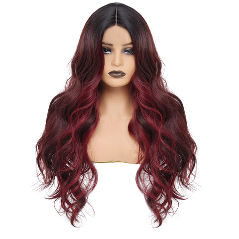 129 Vomella Hair Ombre Burgundy Wig