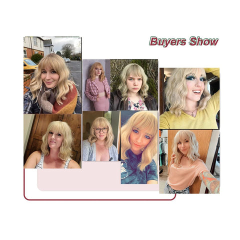 Dorsanee short bob wig customer show