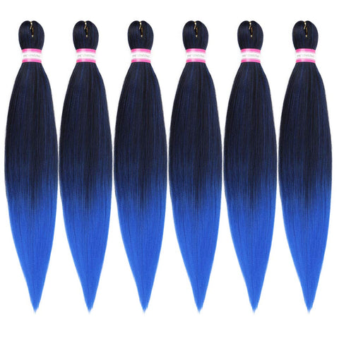 Vomella Easy (20 Inch 1B/Blue# Color) Pre-Stretched Braiding Hair Synthetic Braiding Hair, 8 packs Crochet Braids,Hot Water Setting Braid, Soft Yaki Straight Texture Easy Braid Crochet Hair Extensions for Women