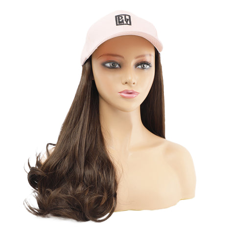 Vomella Hat Wig Pink DLMY Style with Curly Hair for Women